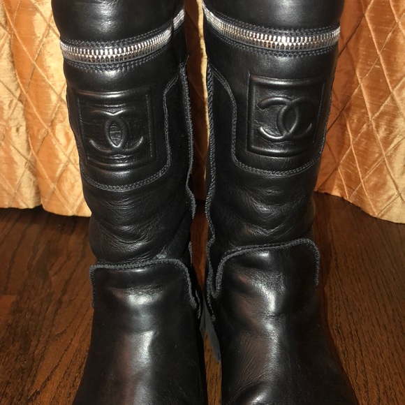chanel motorcycle boots
